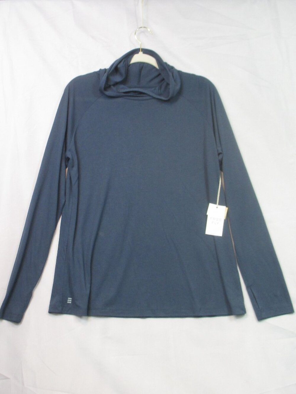 NWT Free Fly Hoodie Womens Blue Bamboo Shade Hoodie II Sun Shirt Lightweight L